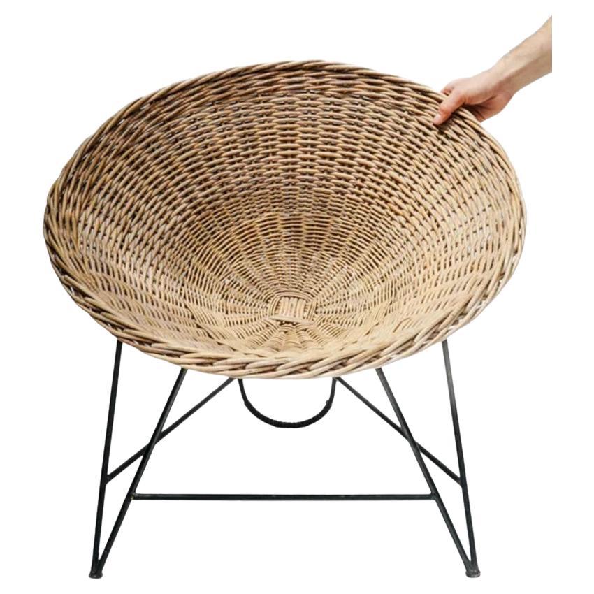 Pair of Rattan Cone Chairs For Sale