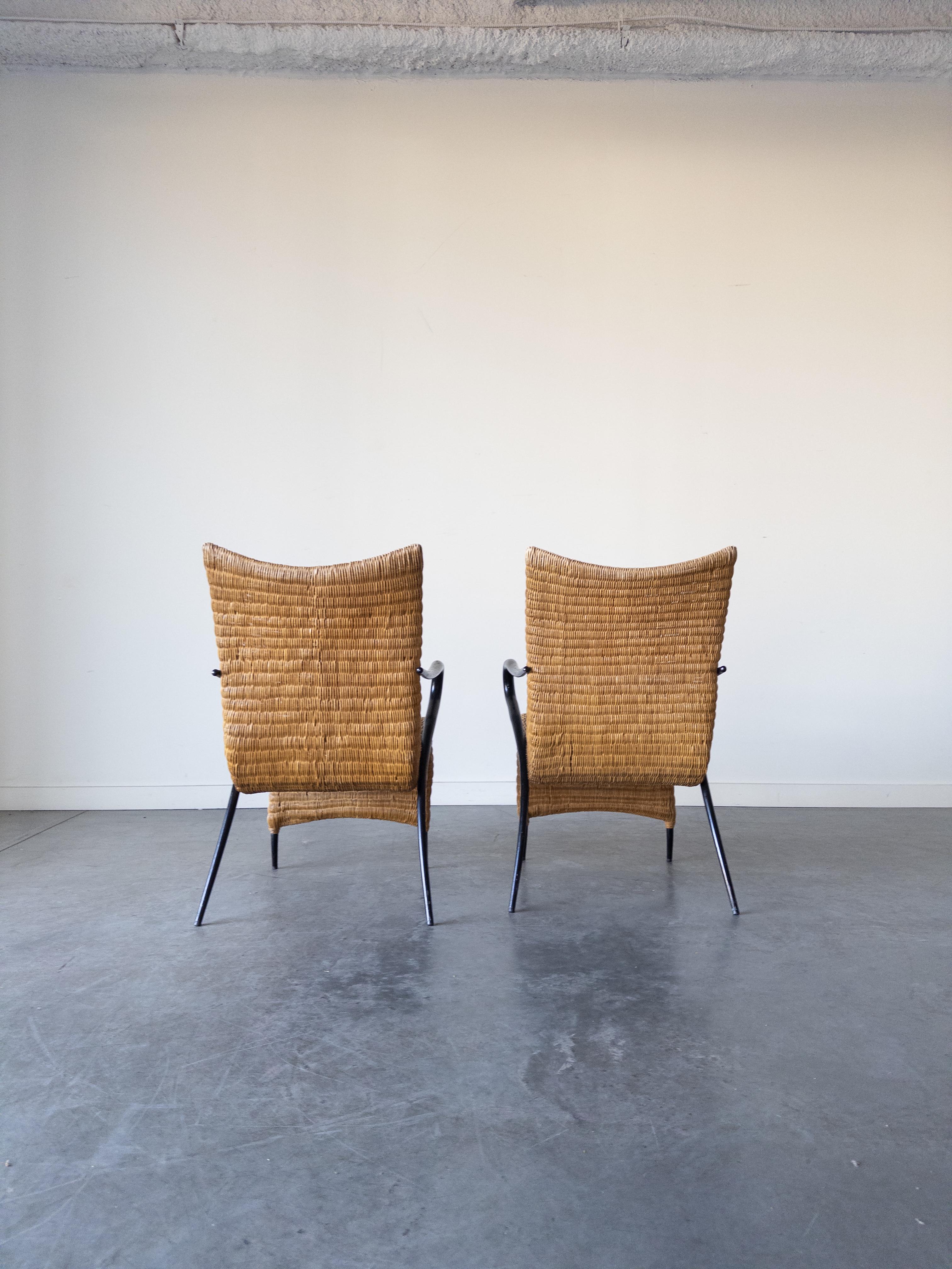 Coppia di poltrone in rattan di Soren Lund per Soren Lund Mobler in vendita 1