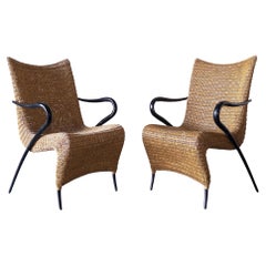 Coppia di poltrone in rattan di Soren Lund per Soren Lund Mobler