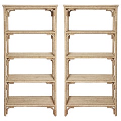 Pair of Rattan Étagères
