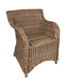 Pair of Rattan Garden Chairs with Cushions in Greyish Tone