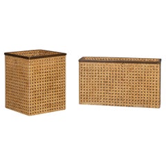 Pair of Rattan in Lucite Baskets by Christian Dior, C.1970