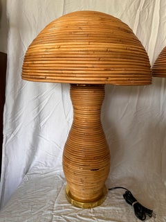Pair of Rattan Lamps and Shades