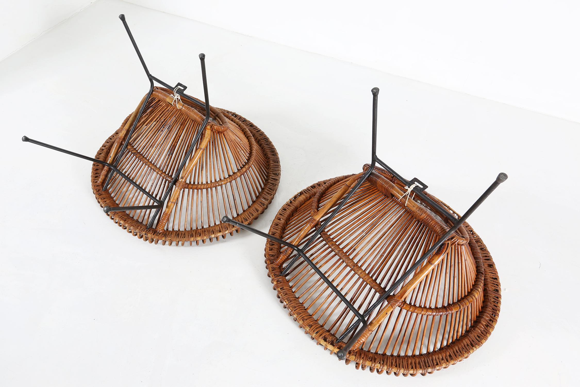 Coppia di poltrone da salotto in rattan di Janine Abraham and Dirk Jan Rol, anni '60 in vendita 2