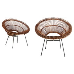 Pair of rattan Lounge Armchairs by Janine Abraham & Dirk Jan Rol, 1960s