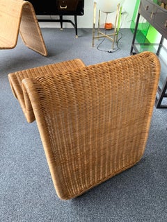 Paar Rattan-Sessel P3 von Tito Agnoli:: Italien:: 1960er Jahre