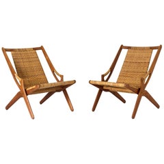 Pair of Rattan Lounge Chairs by Arne Hovmand Olsen Pair of Rattan Lounge Chairs by Arne Hovmand Olsen