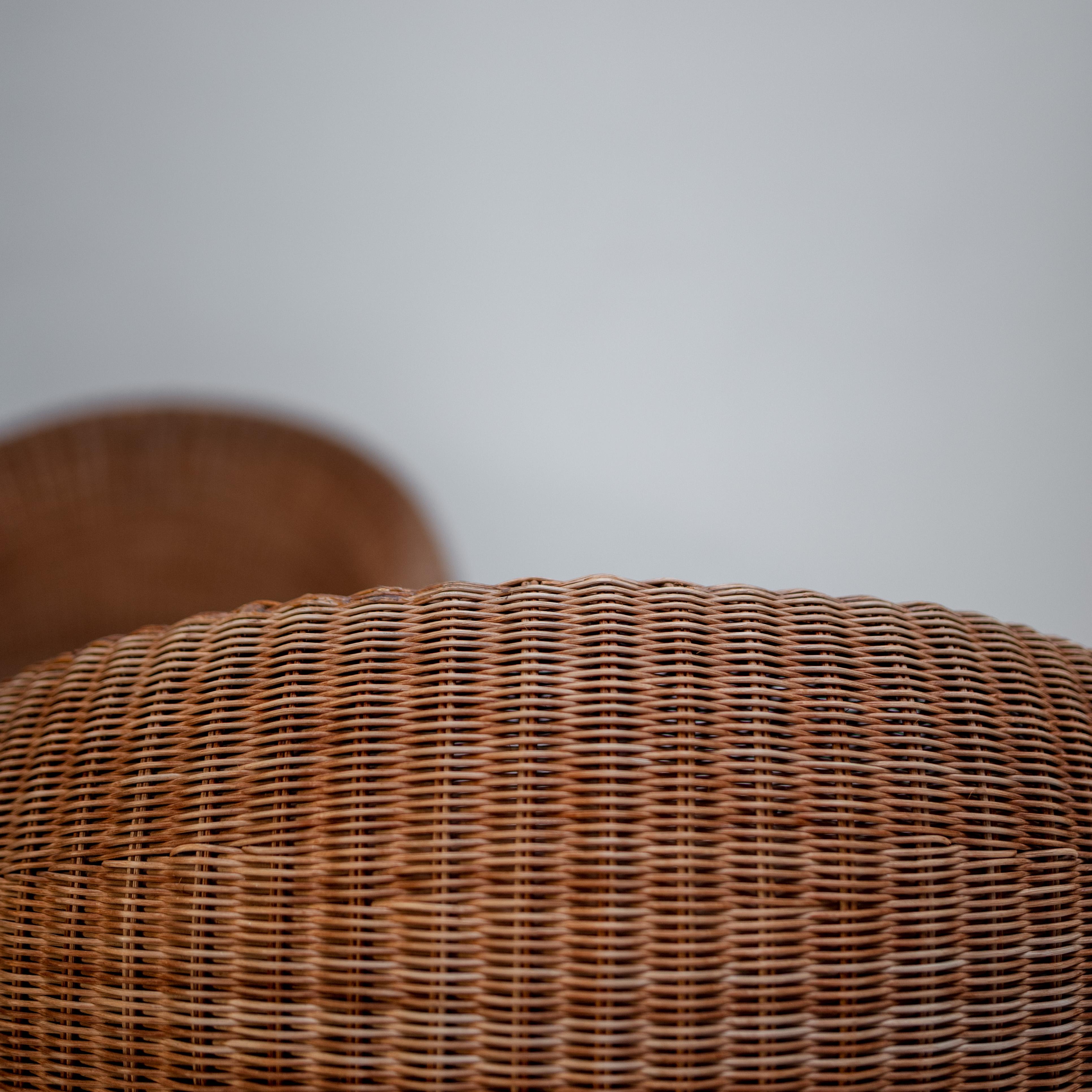 Paar Rattan-Loungesessel von Isamu Kenmochi, Japan, 1960er Jahre (Mitte des 20. Jahrhunderts) im Angebot