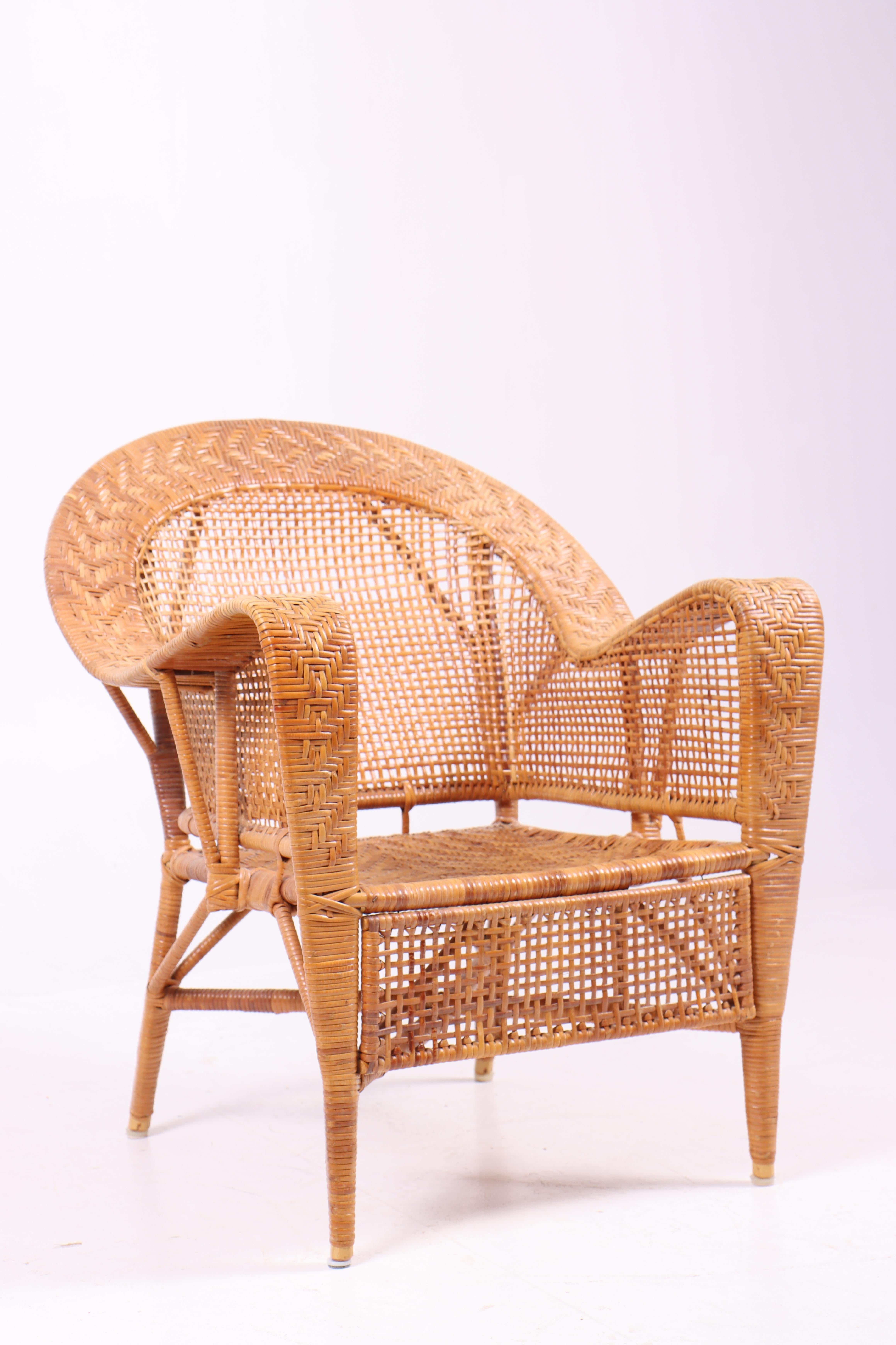 Danish Pair of Rattan Lounge Chairs by Kay Fisker, 1950s For Sale