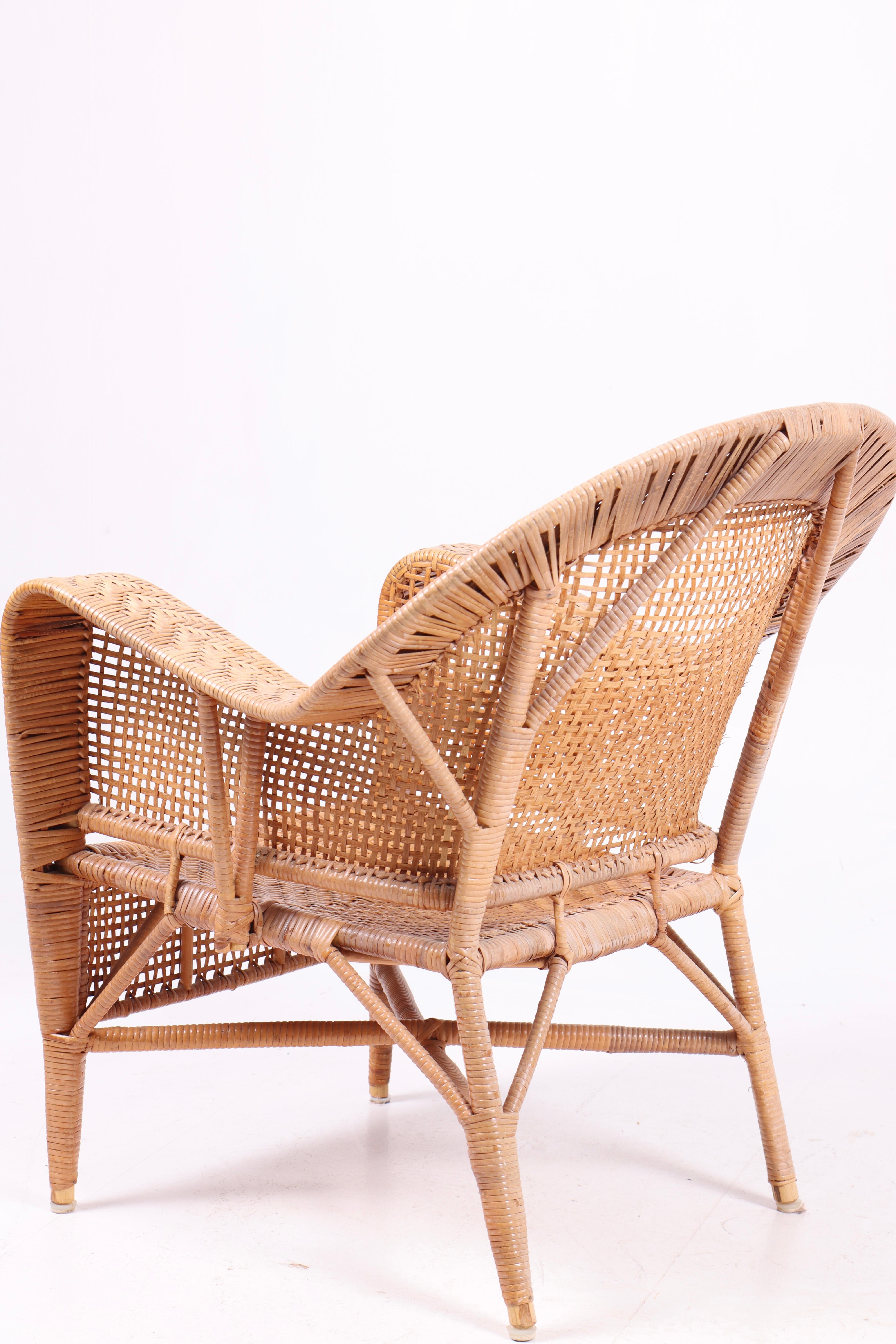 Paire de chaises longues en rotin par Kay Fisker, années 1950 Bon état - En vente à Lejre, DK