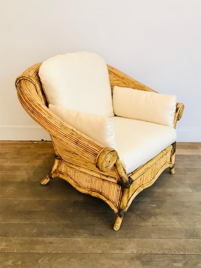 Pair of Rattan Lounge Chairs at 1stDibs