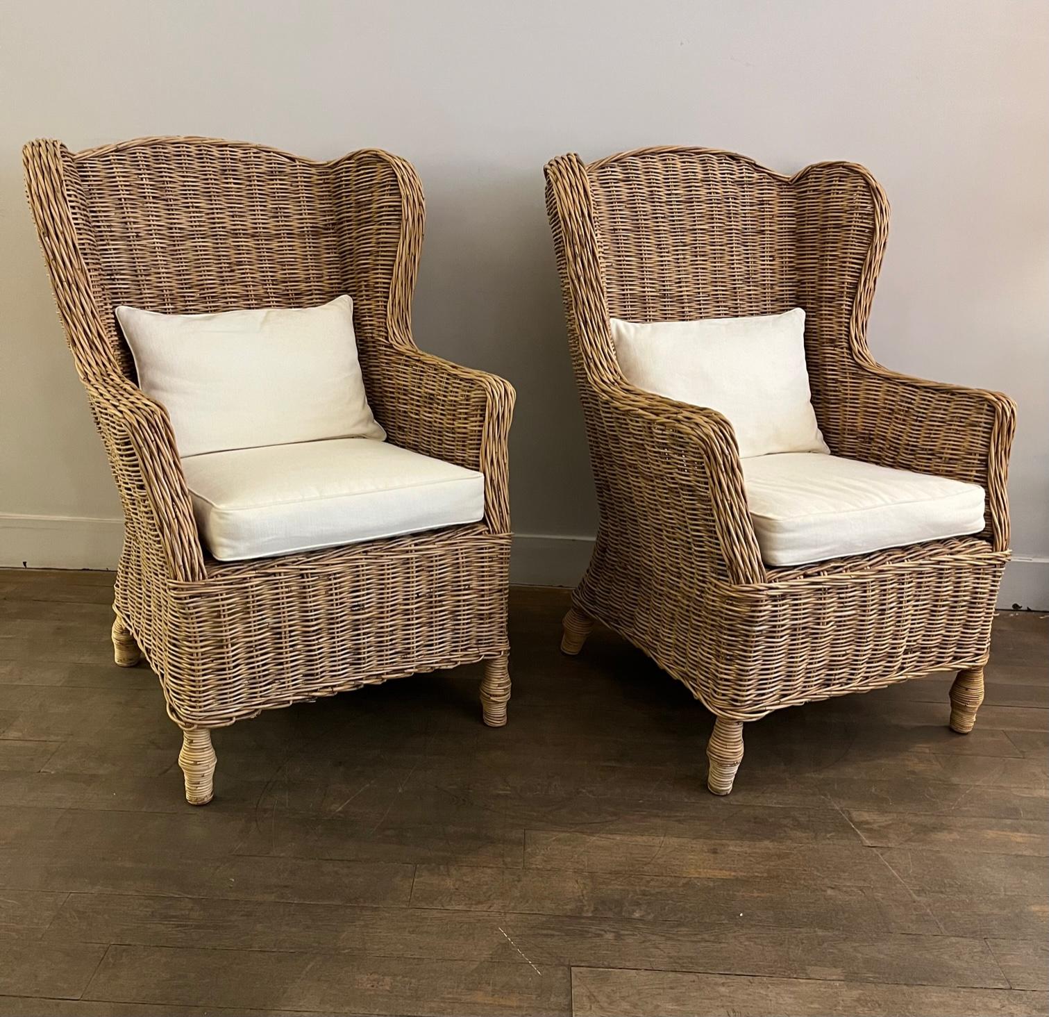 Pair of Rattan Lounge Chairs, France, 1970 2