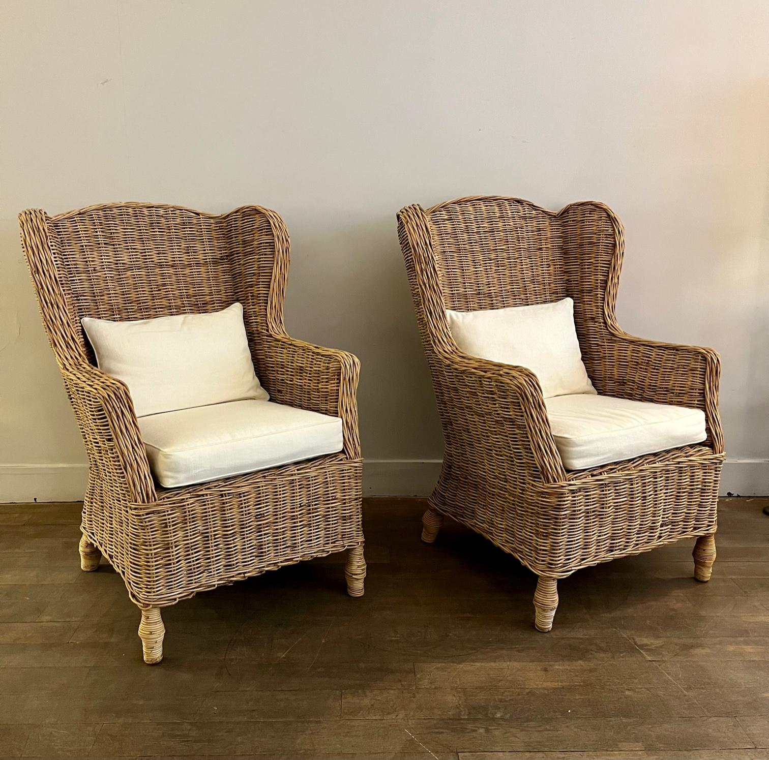 Pair of Rattan Lounge Chairs, France, 1970 3