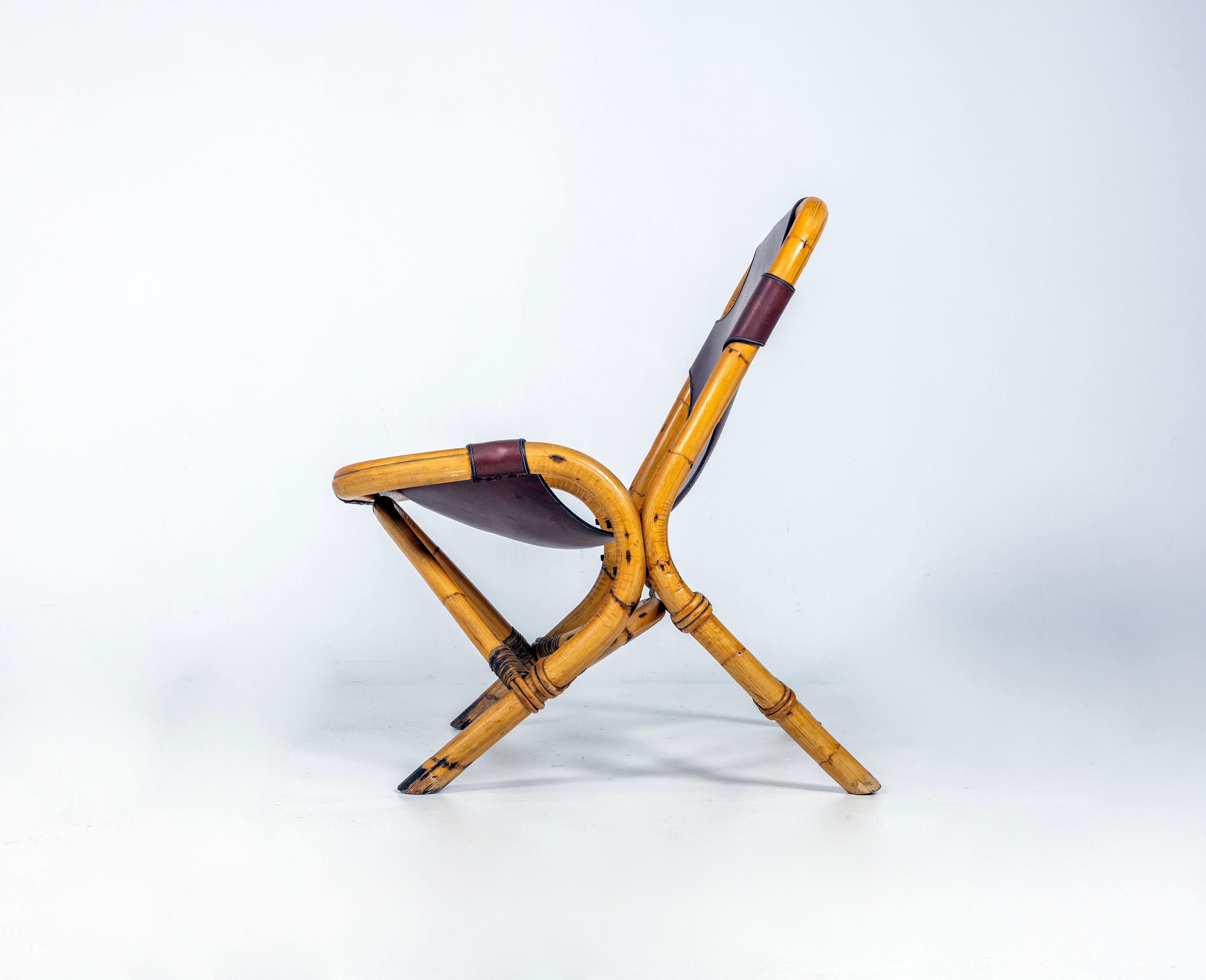 Pareja de tumbonas de ratán al estilo de Franco Albini, Mediados del siglo XX en venta 3