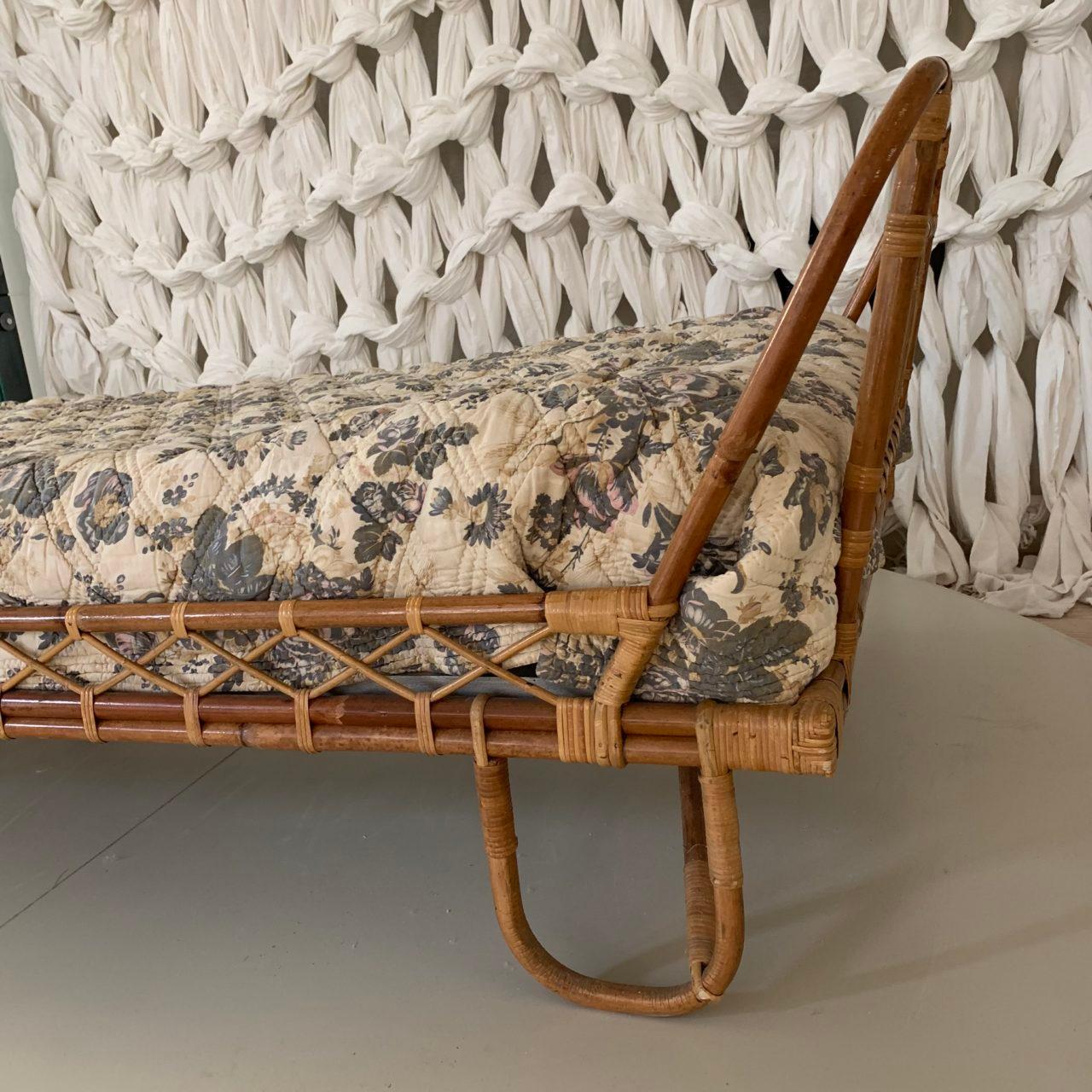 French Pair of Rattan Midcentury (1940s)  Daybeds or Beds