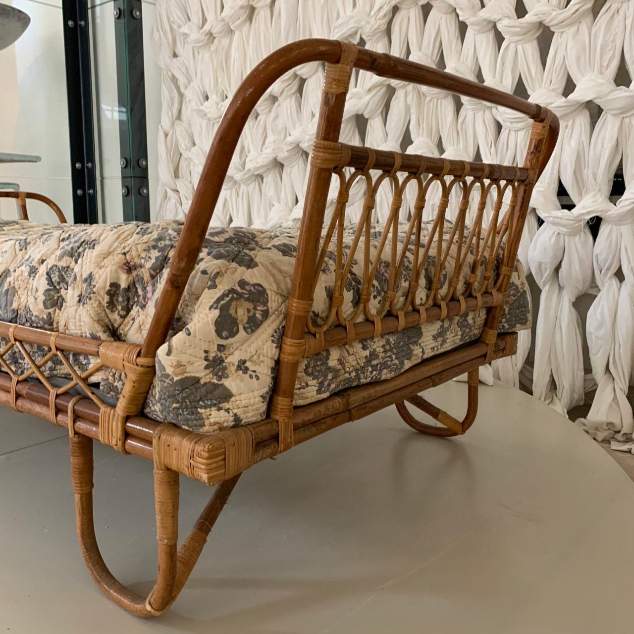 20th Century Pair of Rattan Midcentury (1940s)  Daybeds or Beds