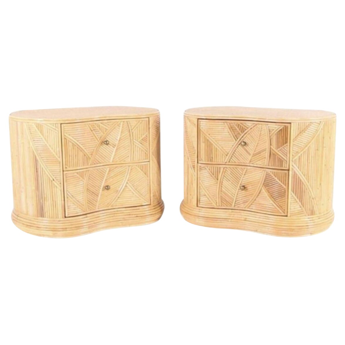 Pair of rattan night stands For Sale