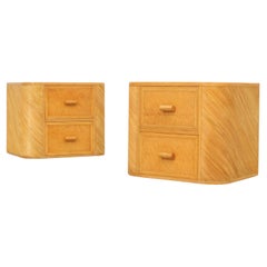 Pair of Rattan Nightstands by Vivai del Sud, Italy