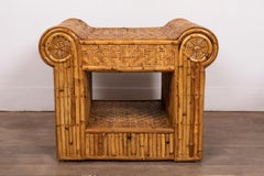 Pair of Rattan Nightstands, France, 1970s