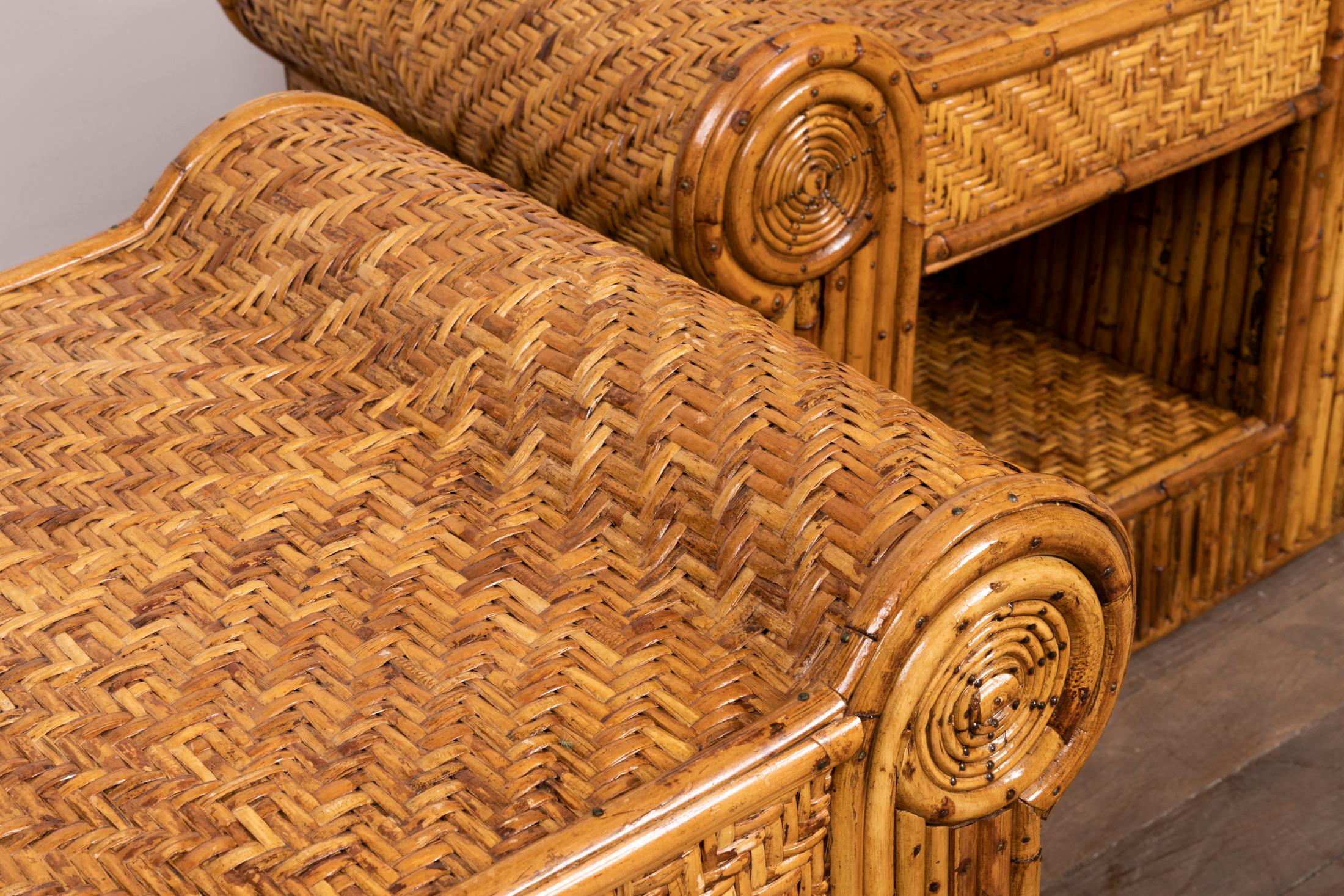 Pair of Rattan Nightstands, France, 1970s In Good Condition In Paris, Ile-de-France