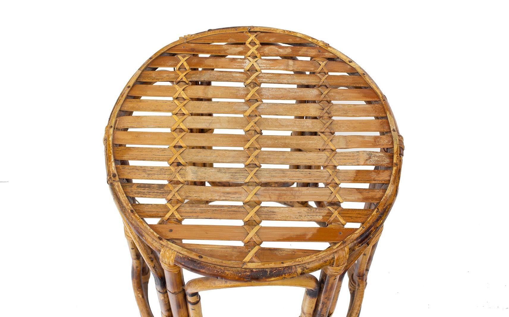 Philippine Pair of Rattan Ottomans or Stools For Sale