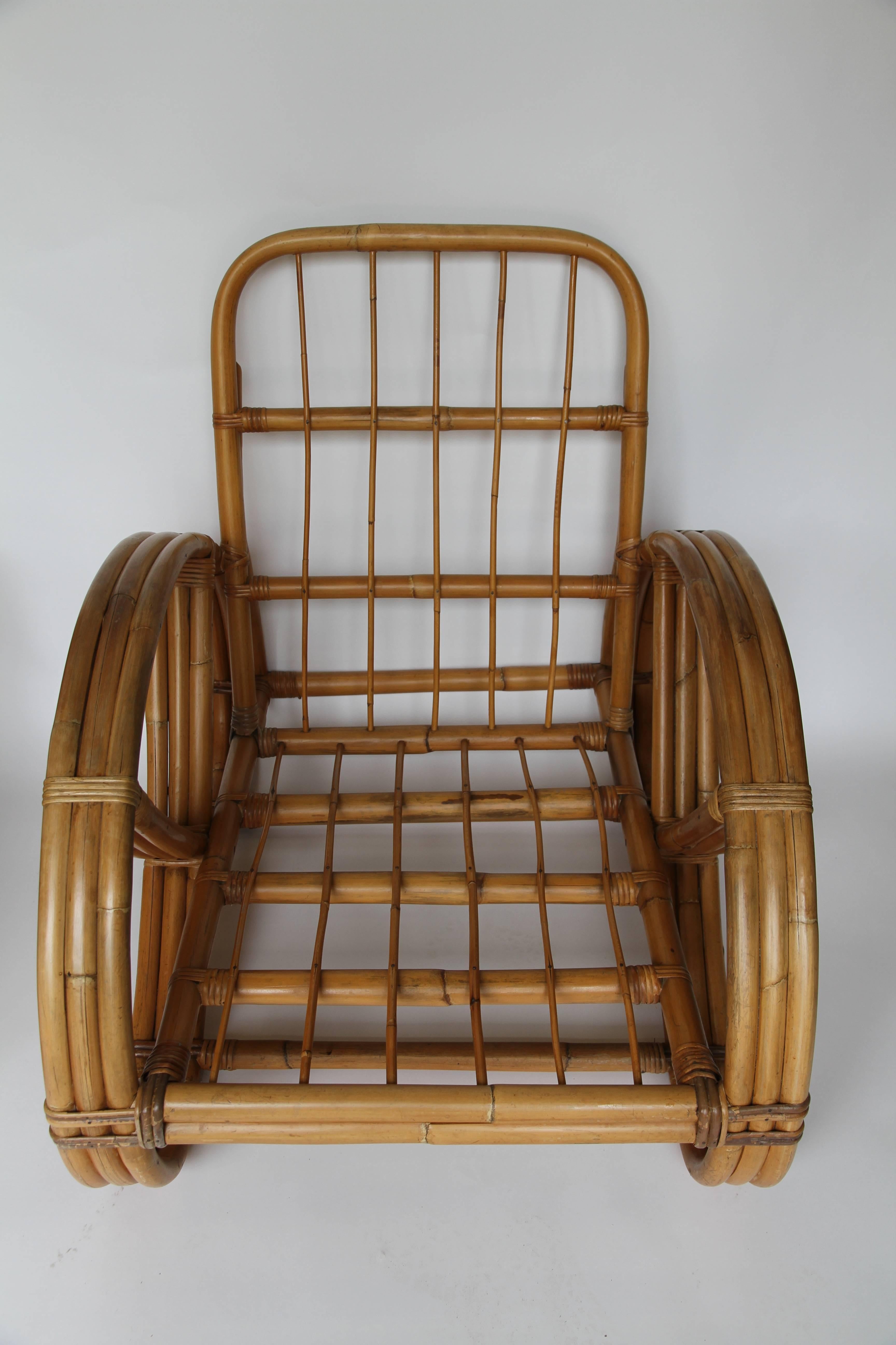 Pair of Rattan Pretzel Chairs in the Style of Paul Frankl 1