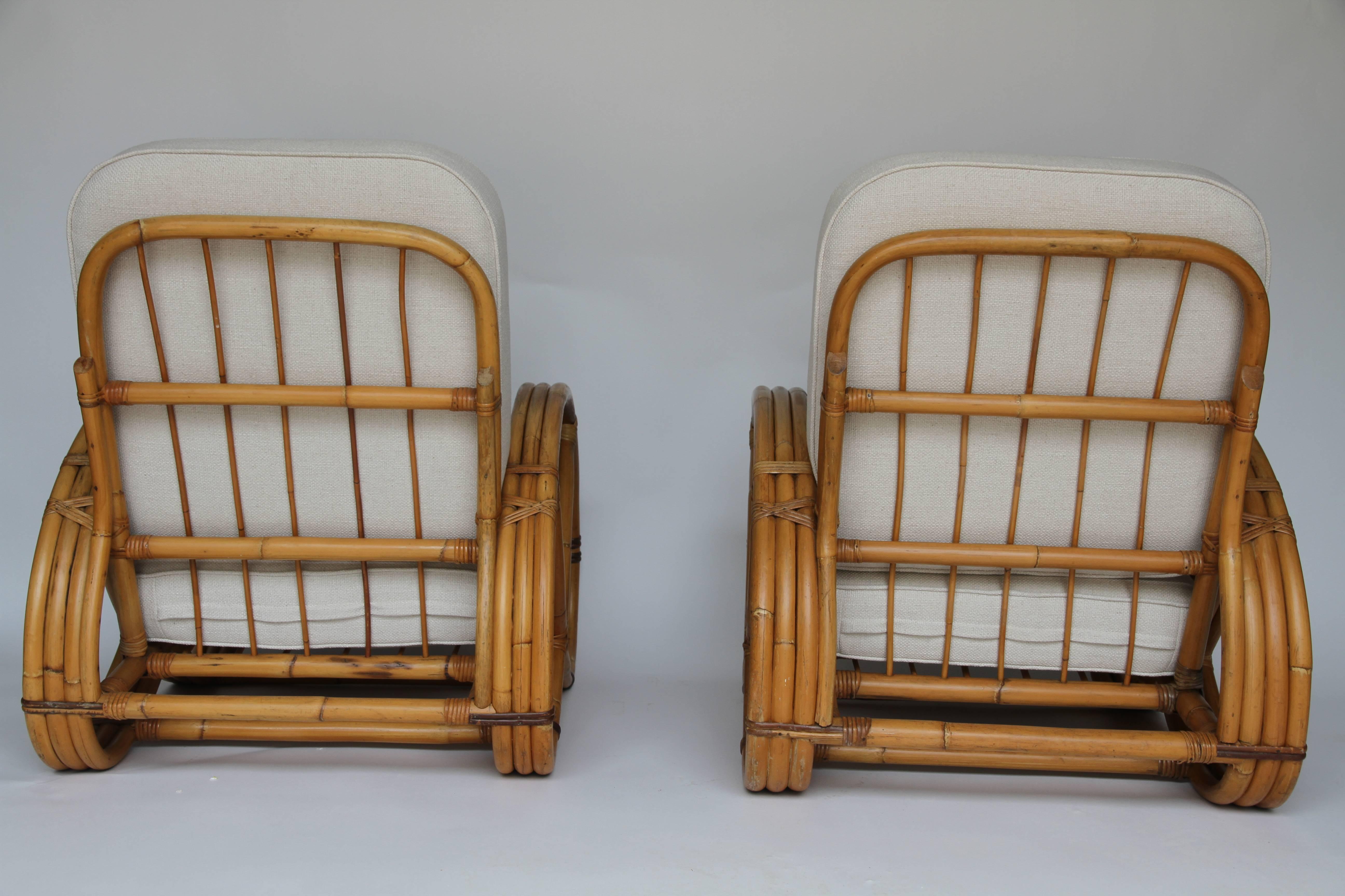 Pair of Rattan Pretzel Chairs in the Style of Paul Frankl 3