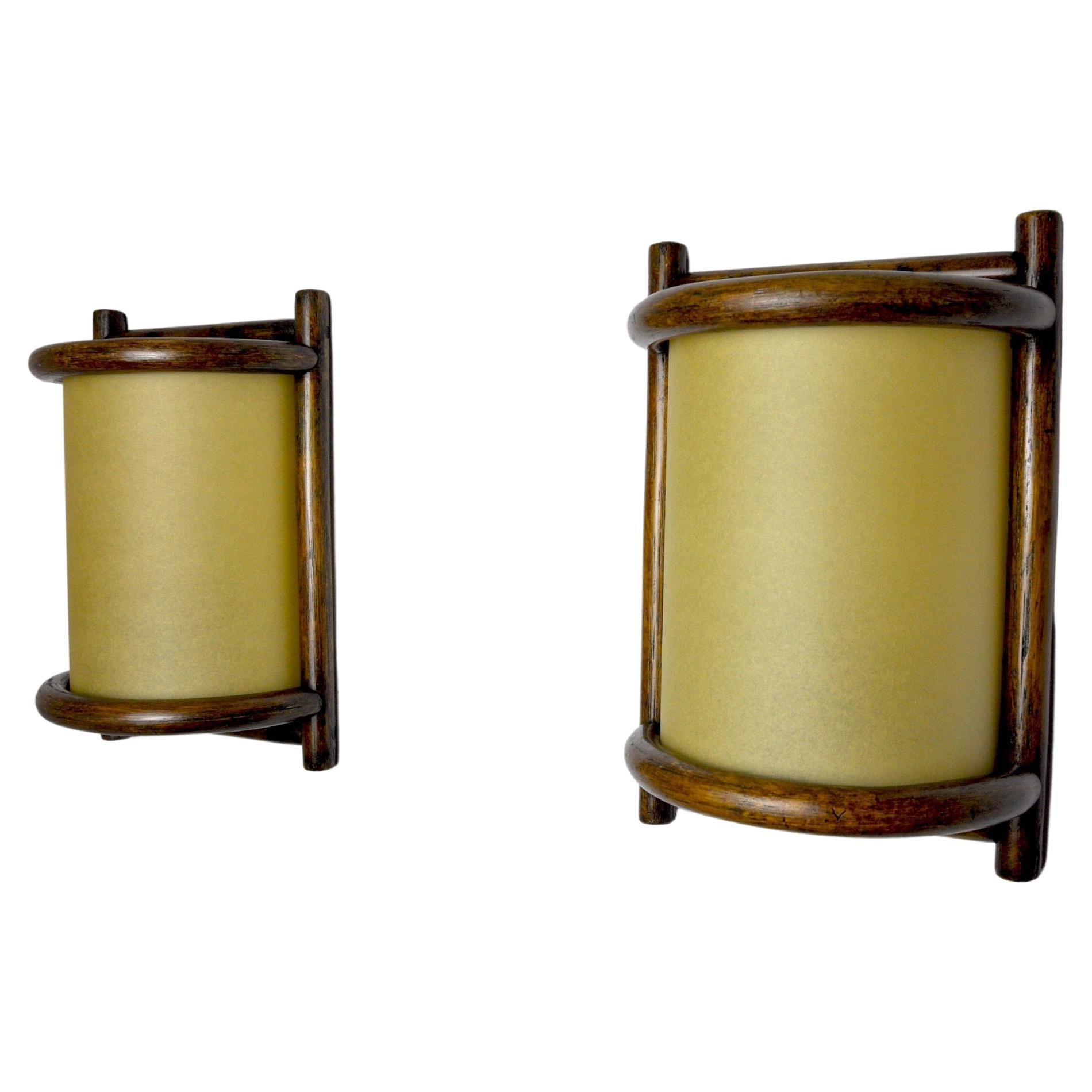 Pair of Rattan Sconces, France, 1960