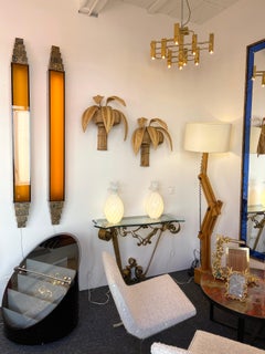 Pair of Rattan Sconces Palm Tree