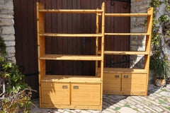 Pair Of Rattan Shelves By Dal Vera 60's