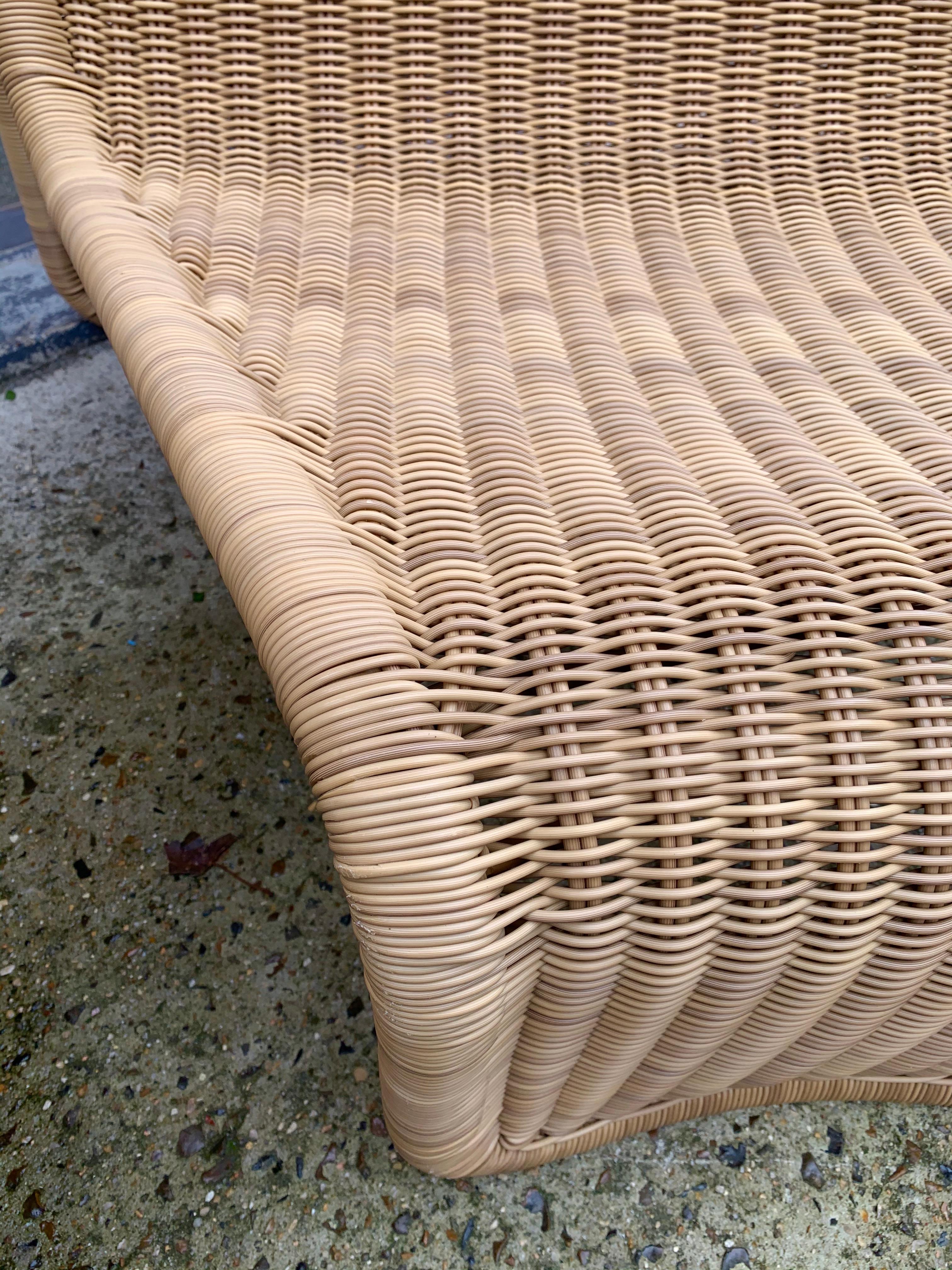 Pair of Rattan Slipper Chairs T by Tito Agnoli, Italy, 1970s 3