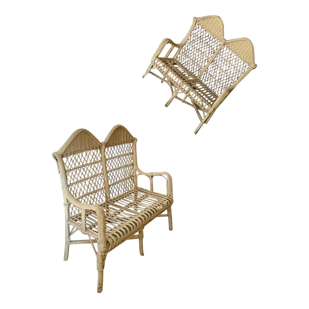 Paar Rattan-Sofas
