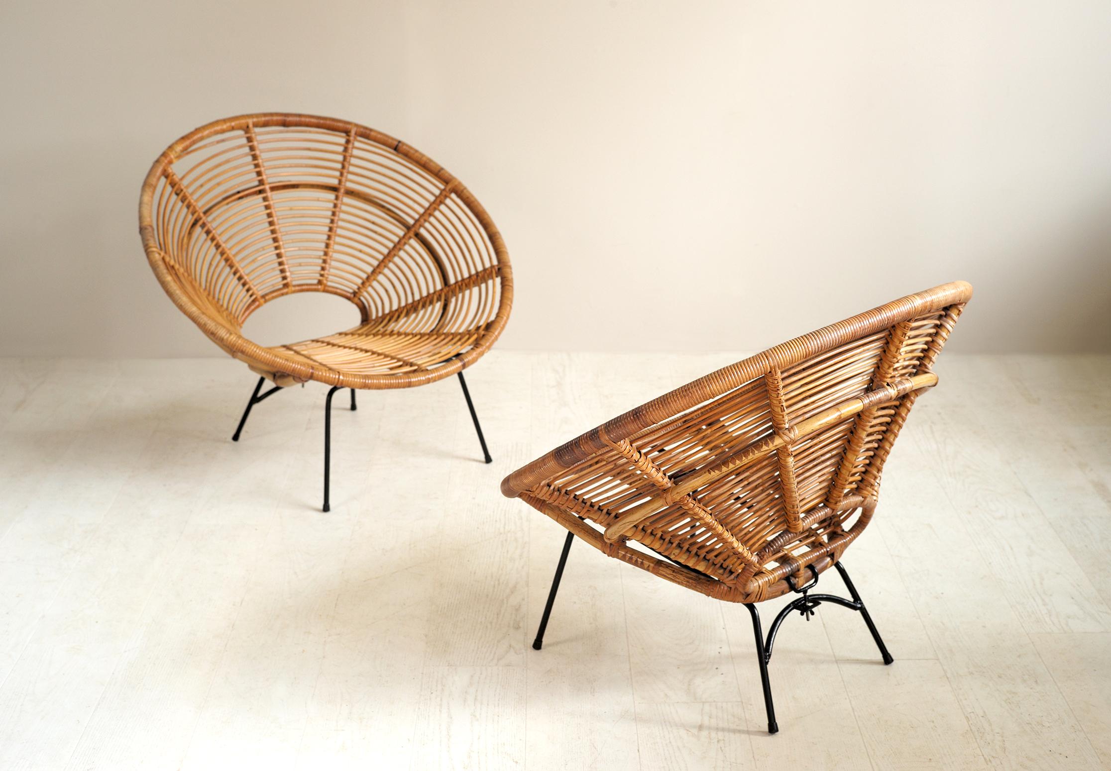 20th Century Pair of Rattan 