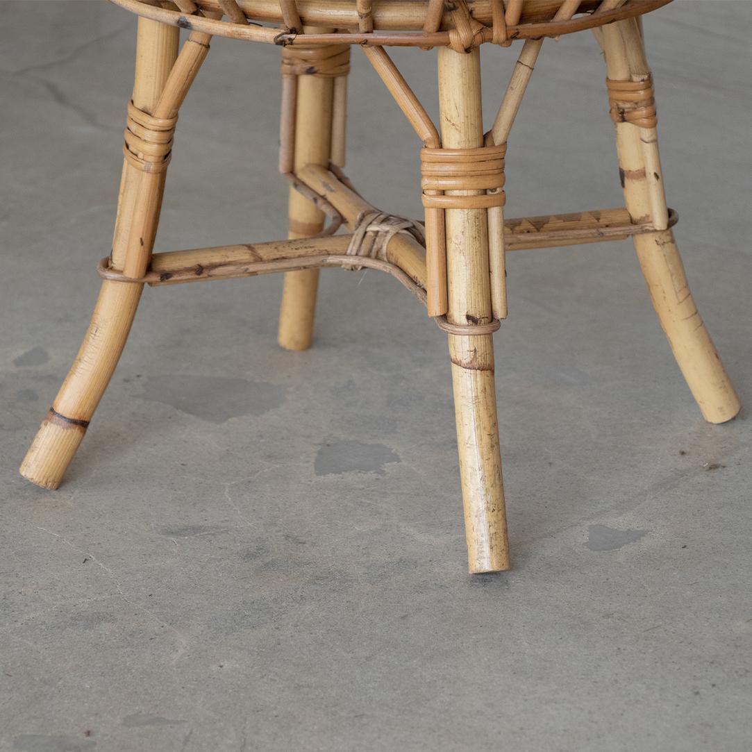 Pair of Rattan Stools in the Style of Franco Albini 4