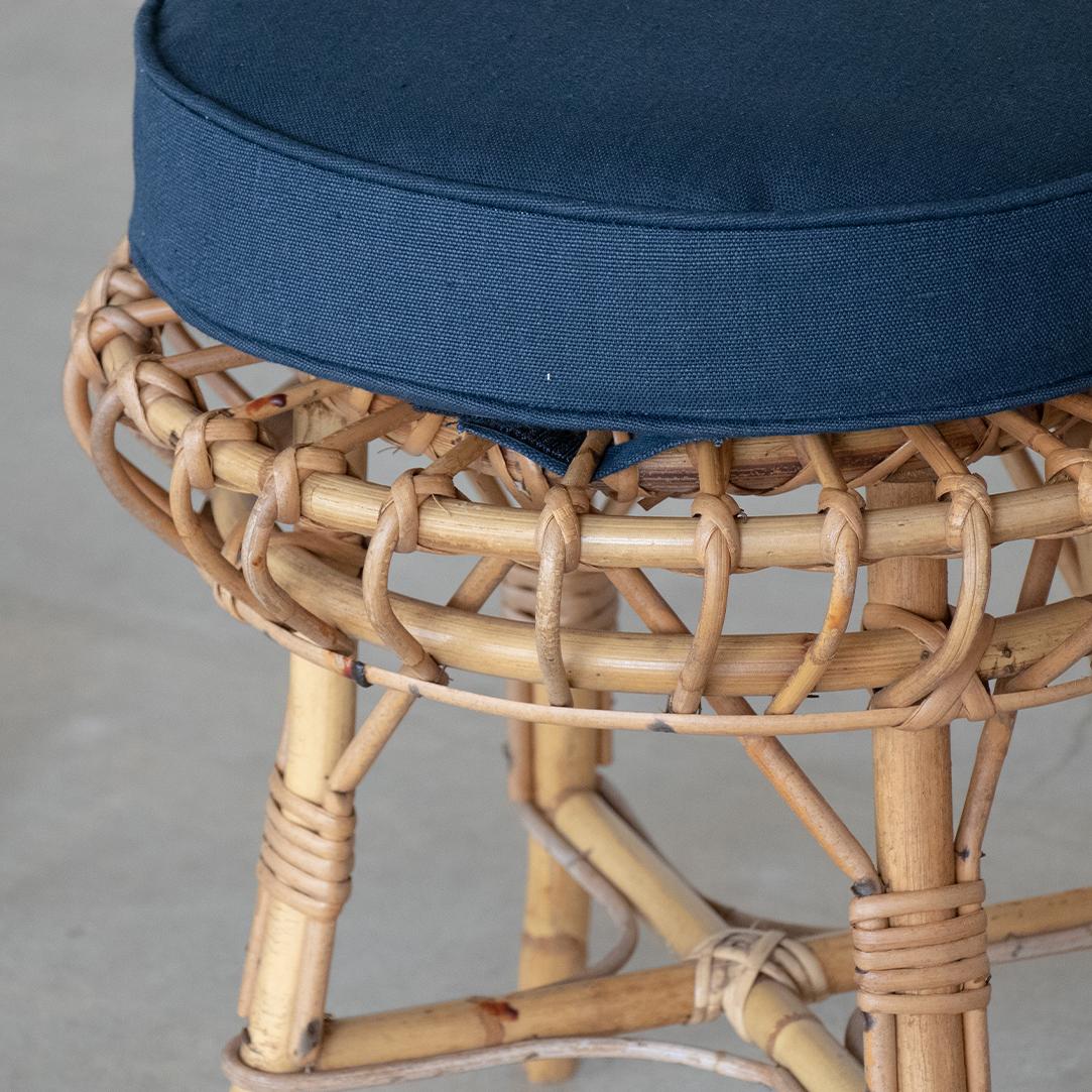 Pair of Rattan Stools in the Style of Franco Albini 2