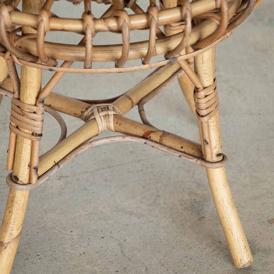 Pair of Rattan Stools in the Style of Franco Albini 3