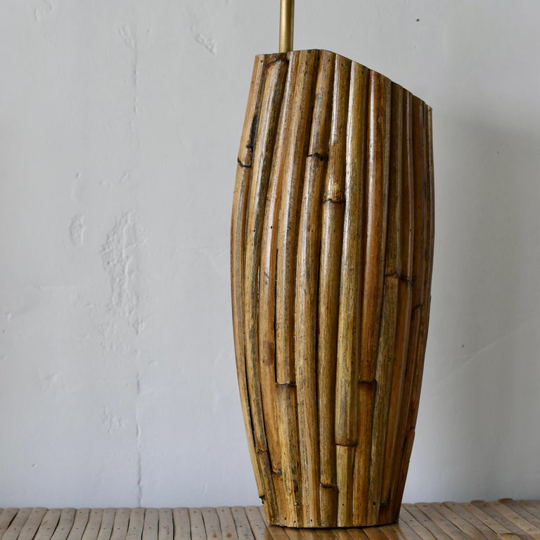 Pair of Rattan Table Lamps For Sale at 1stDibs