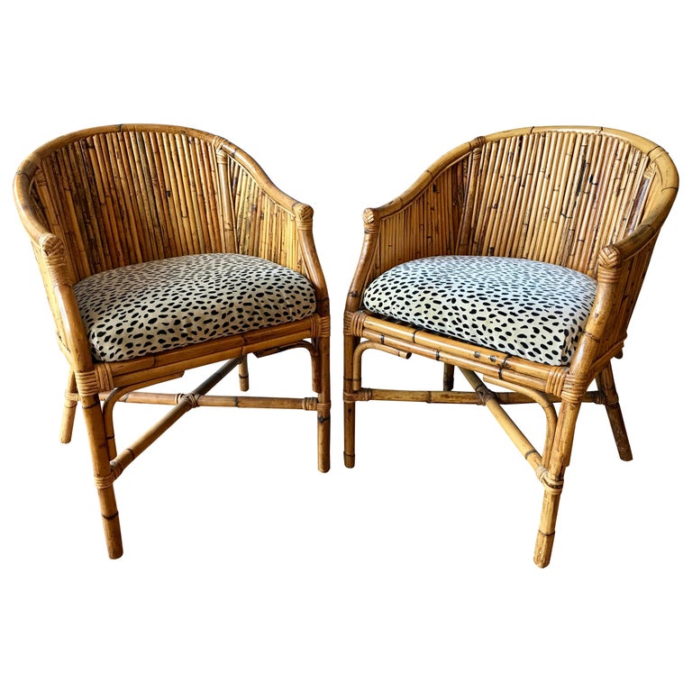Pair of Rattan Tub Chairs at 1stDibs