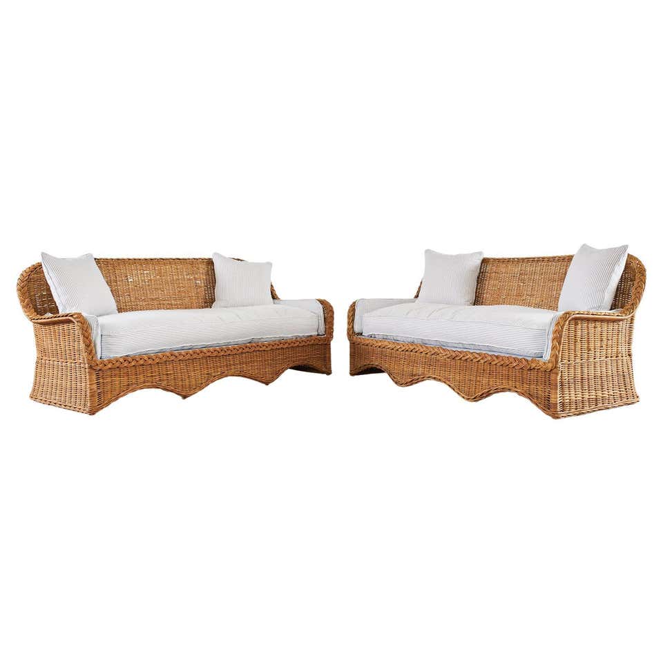Bar Harbor Wicker Sofa For Sale at 1stDibs