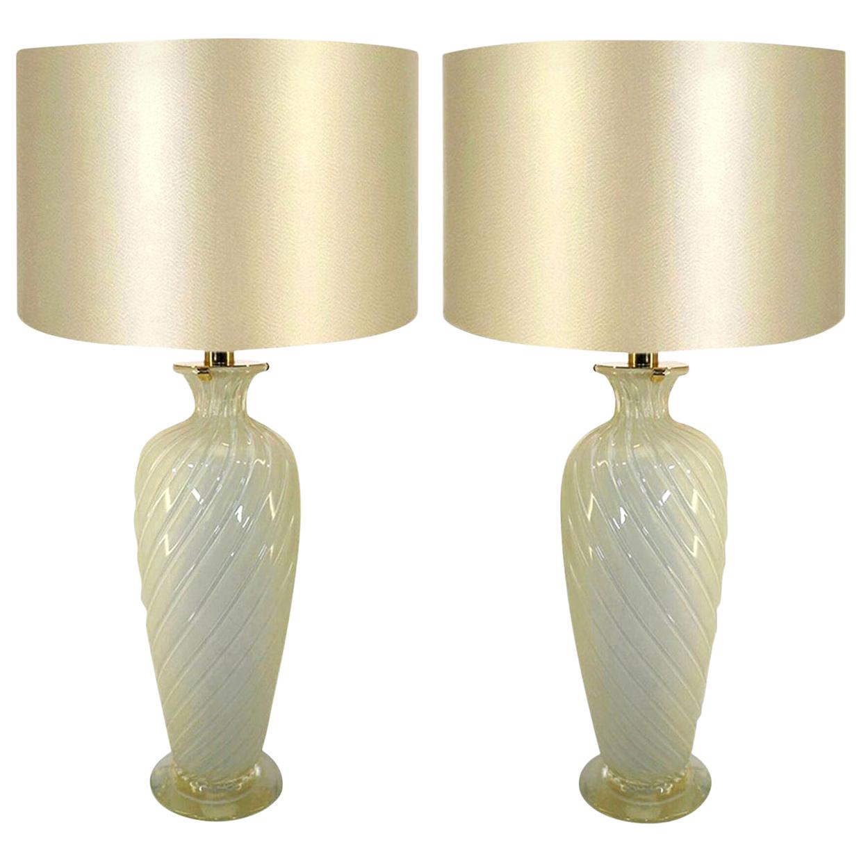 Pair of Ravagnan Gabiani Murano Table Lamps, Italy, 1960s