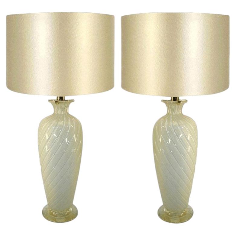 Pair of Ravagnan Gabiani Murano Table Lamps, Italy, 1960s