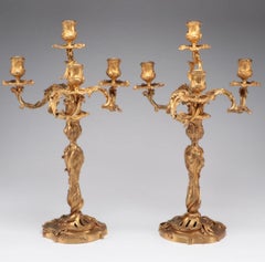 Pair of Ravinet d'Enfert Louis XV Style Ormolu Candelabra, Early 20th C