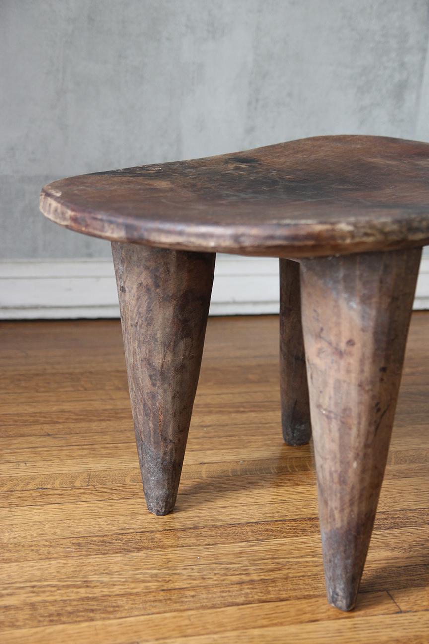 Pair of Raw African Senufo Large Side Tables  For Sale 1