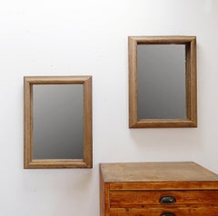 Pair of raw wood mirrors with a beautiful patina - circa 1950