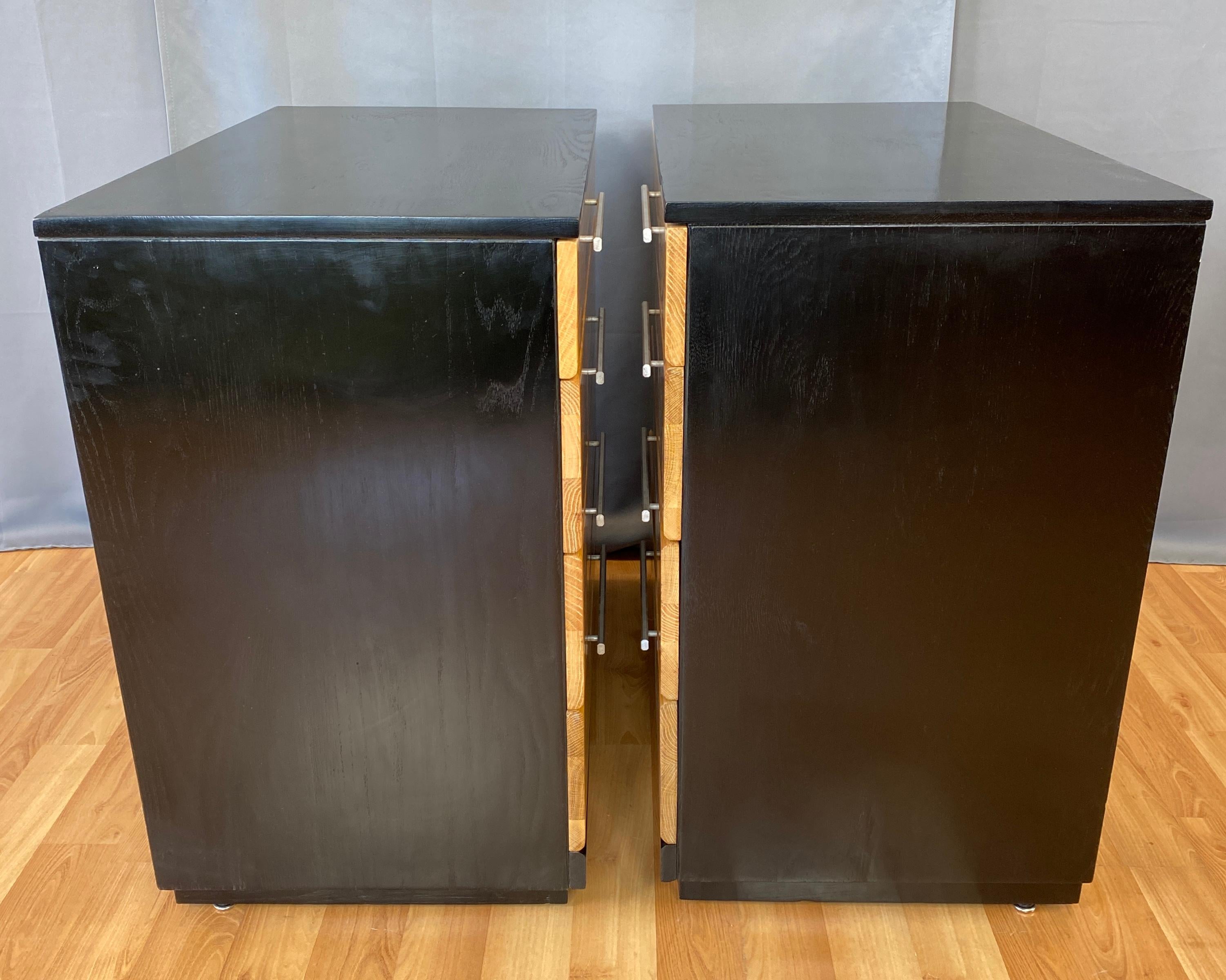 Pair of Raymond Loewy for Mengel, Oak and Ebonized Dressers 6