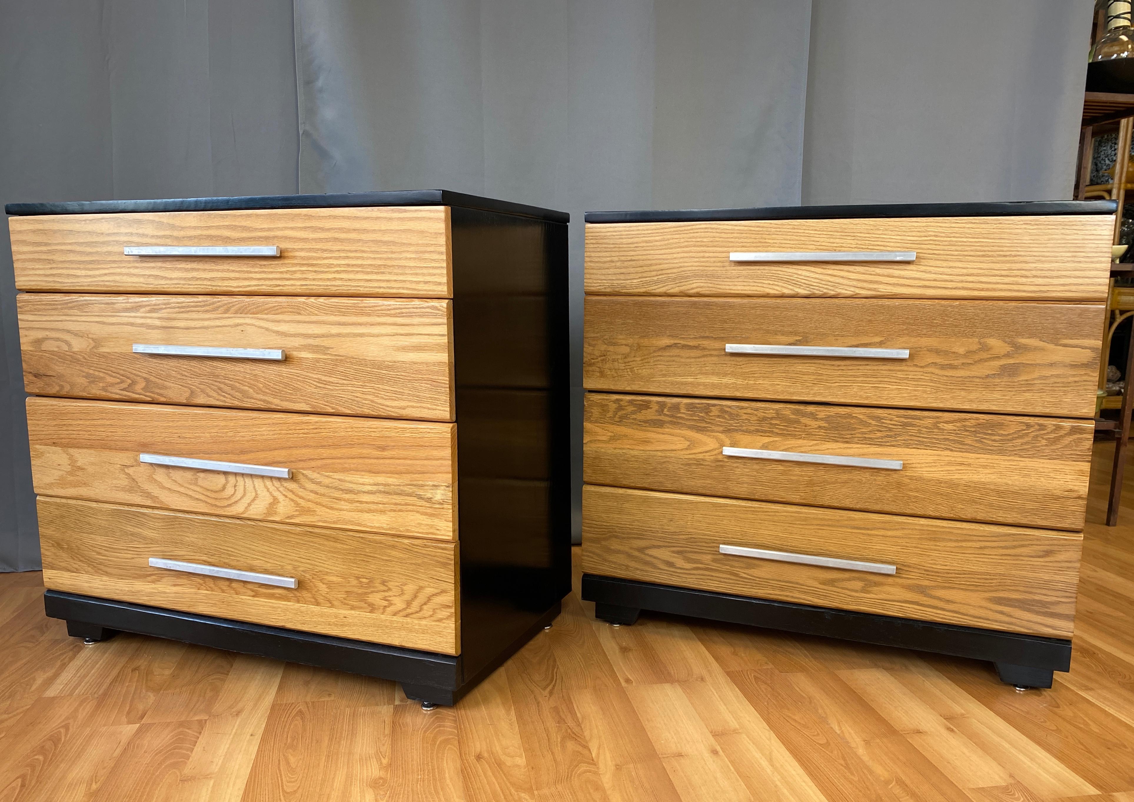 Mid-Century Modern Pair of Raymond Loewy for Mengel, Oak and Ebonized Dressers