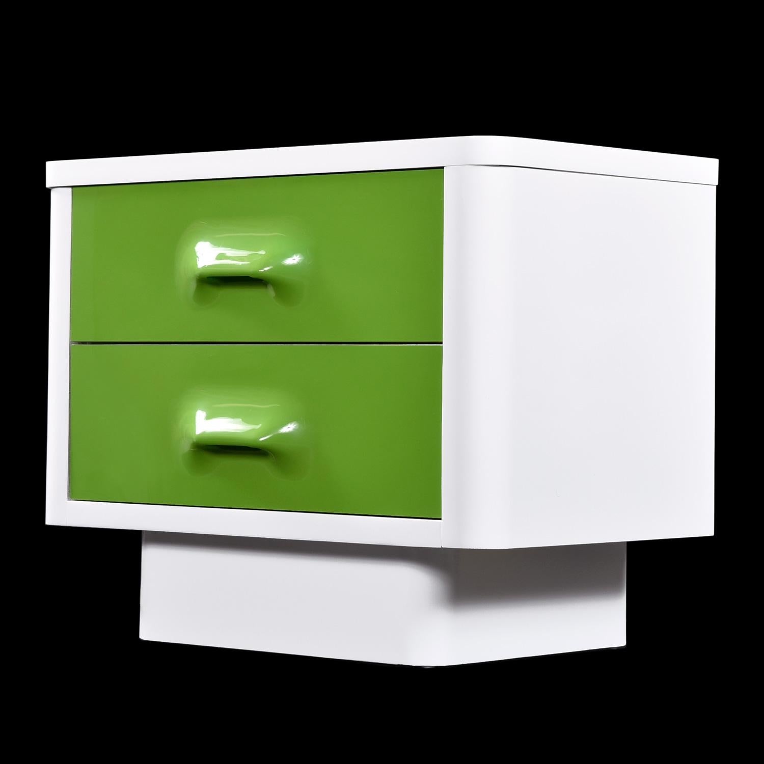 American Raymond Loewy Inspired Green Chapter One Nightstand by Broyhill Premier For Sale