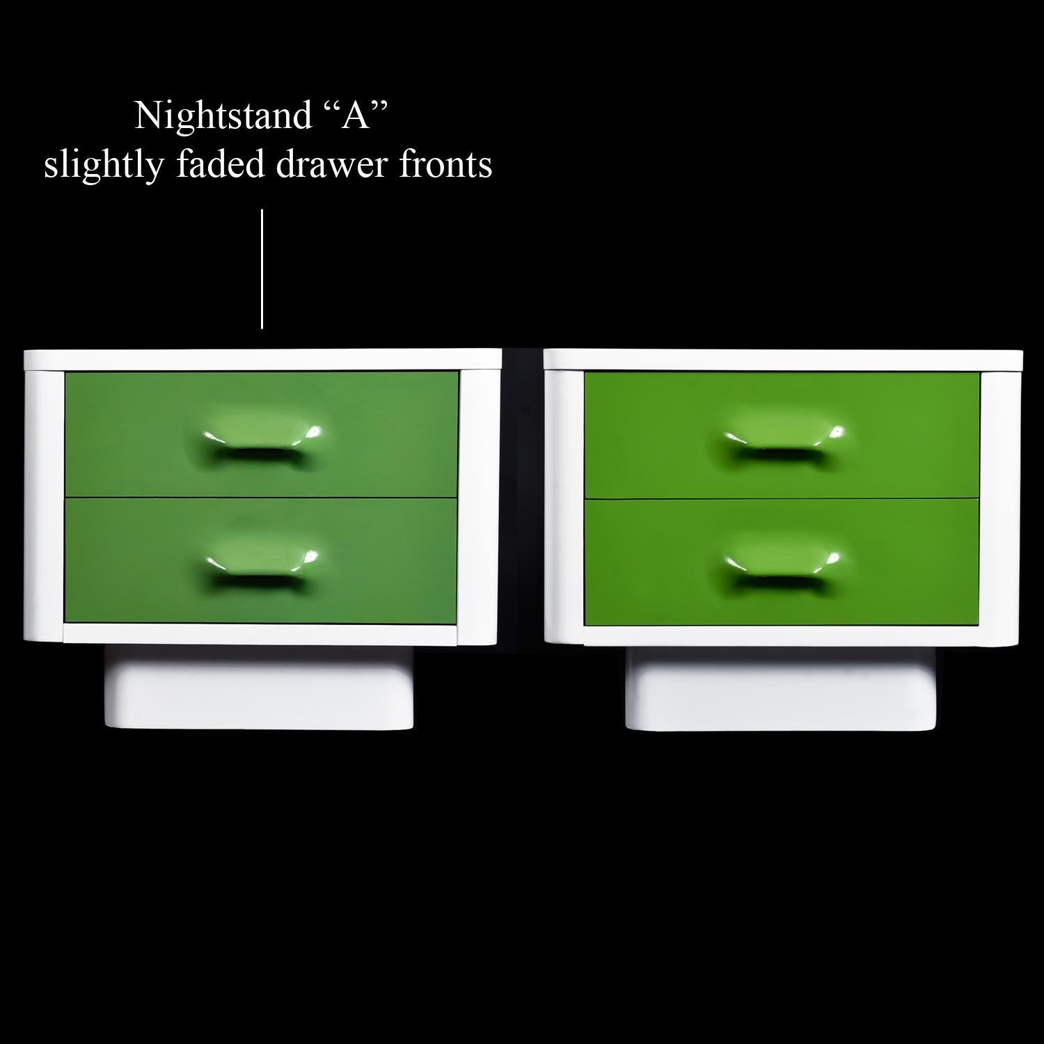 Why are the green drawer fronts different tones? Good question. Nightstand 