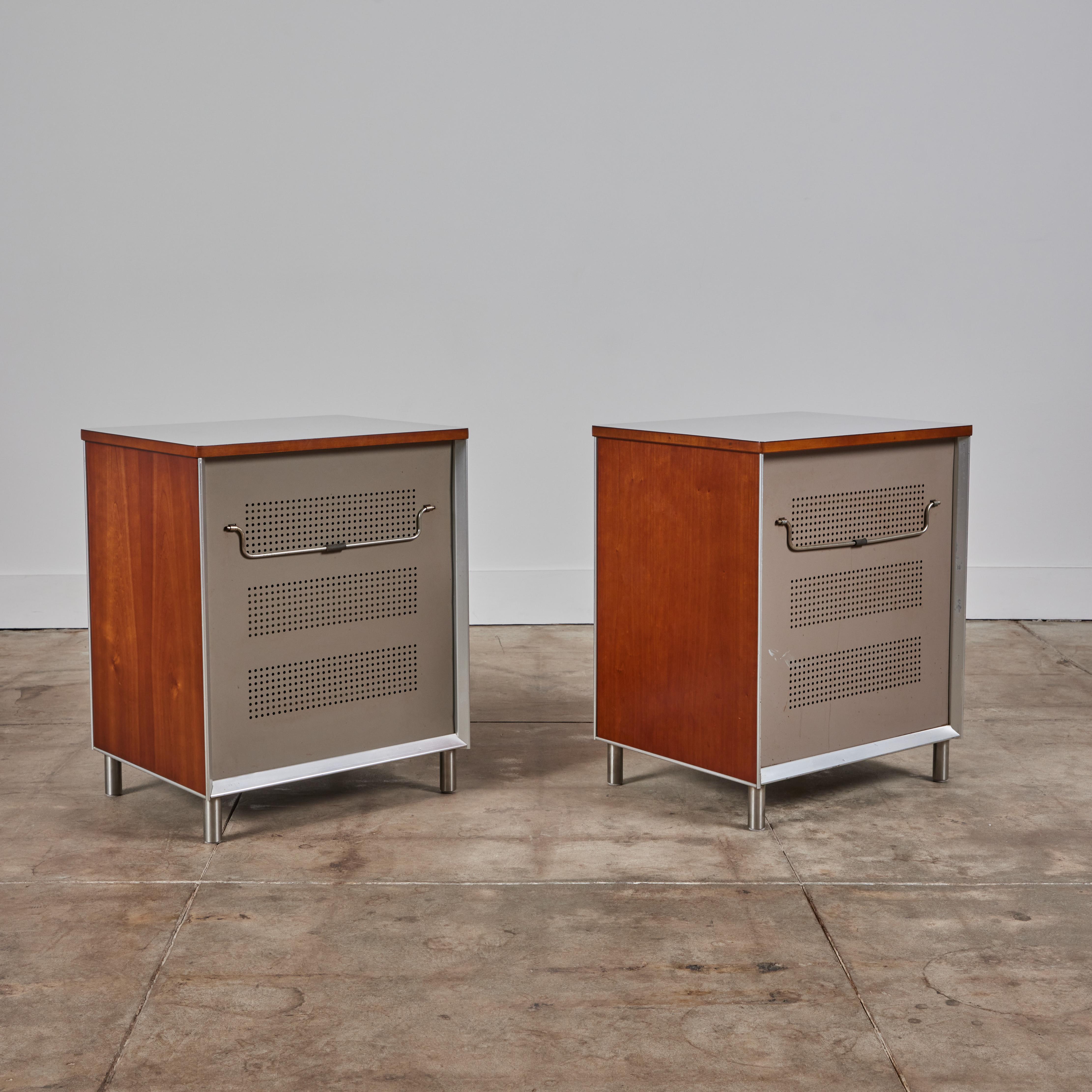 American Pair of Raymond Loewy Nightstands for Hill-Rom Company