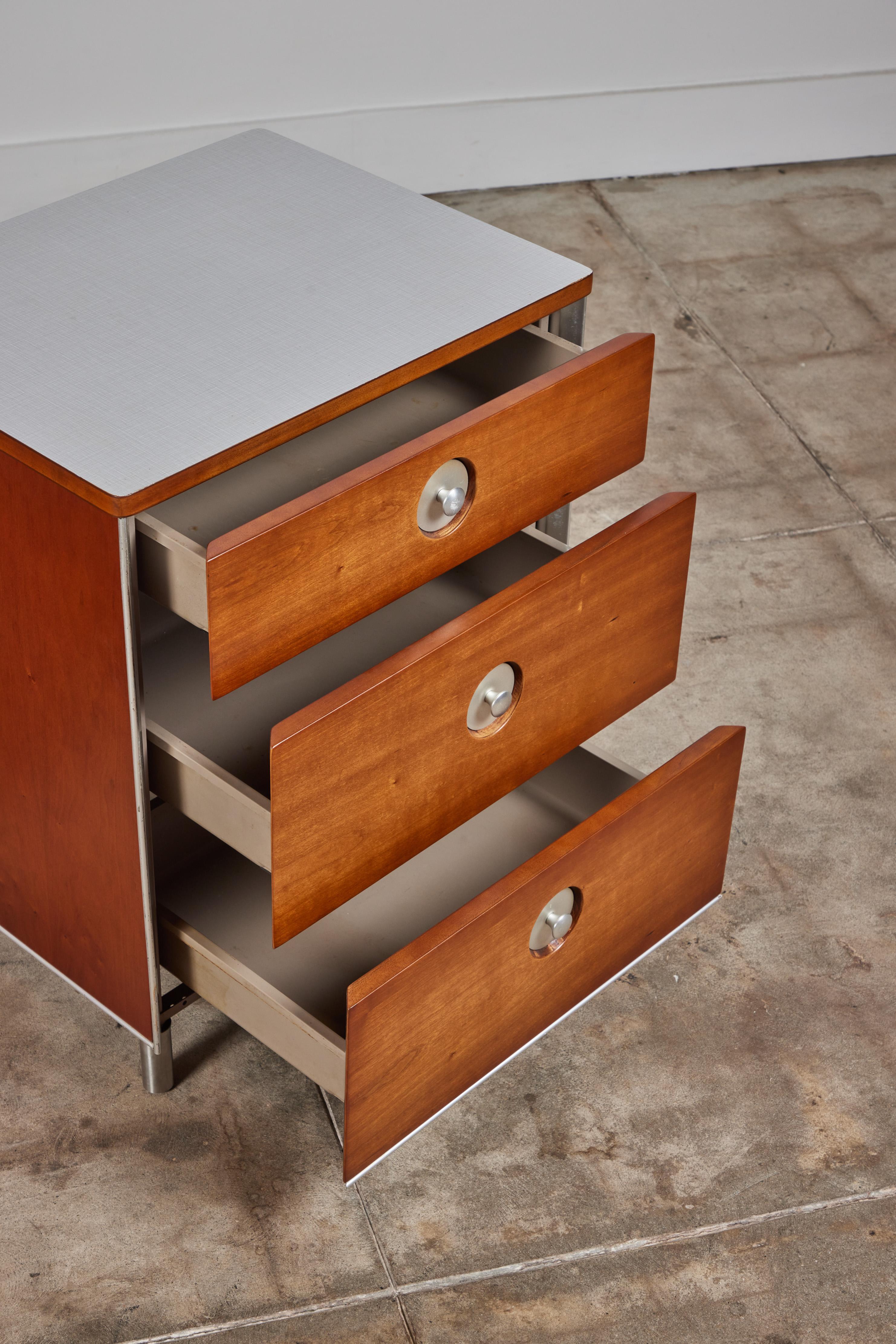Cherry Pair of Raymond Loewy Nightstands for Hill-Rom Company
